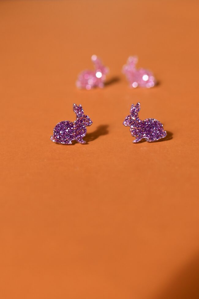 Pauliina Pupu Pienet eläin nappikorvakorut liila glitter titiMadam Pauliina Pupu Pienet eläin nappikorvakorut liila glitter titiMadam