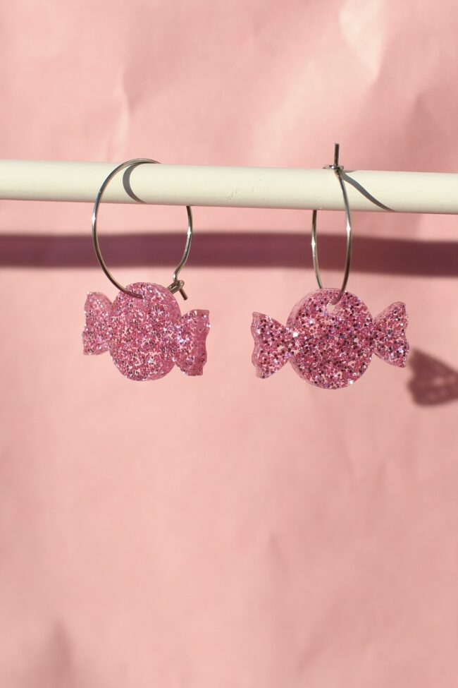 Pienet Glitter Karkki Korvakorut Vaaleanpunainen titiMadm Pienet Glitter Karkki Korvakorut Vaaleanpunainen titiMadm