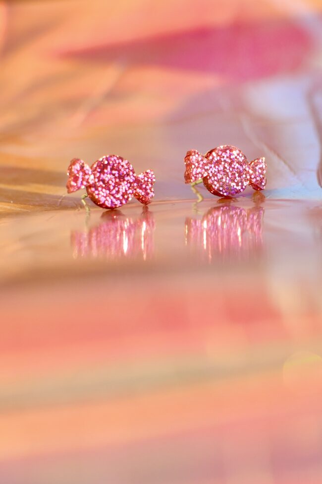 Pienet Glitter Karkki Nappikorvakorut Pinkki titiMadam Pienet Glitter Karkki Nappikorvakorut Pinkki titiMadam