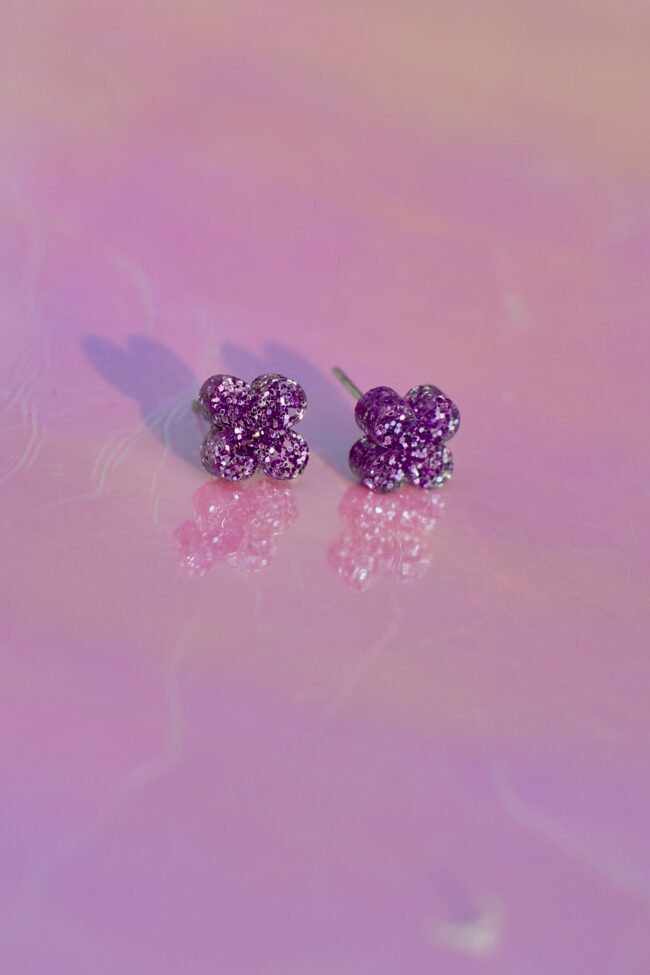 Pienet Onnenapila Glitter Nappikorvakorut Liila titiMadam Pienet Onnenapila Glitter Nappikorvakorut Liila titiMadam