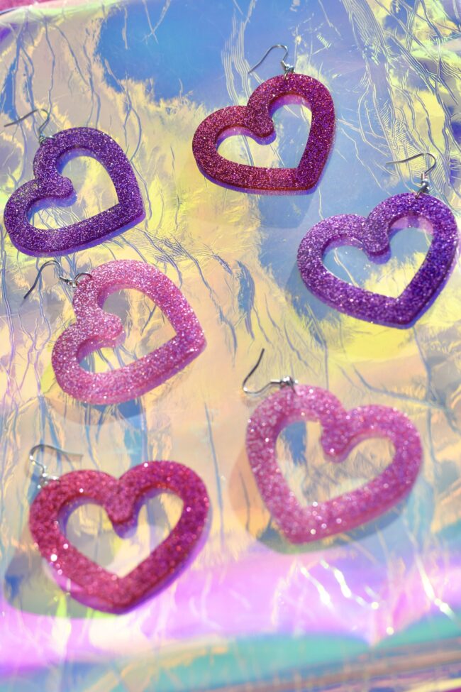 Sydän Isot Glitter Korvakorut Useita Värejä titiMadam Sydän Isot Glitter Korvakorut Useita Värejä titiMadam