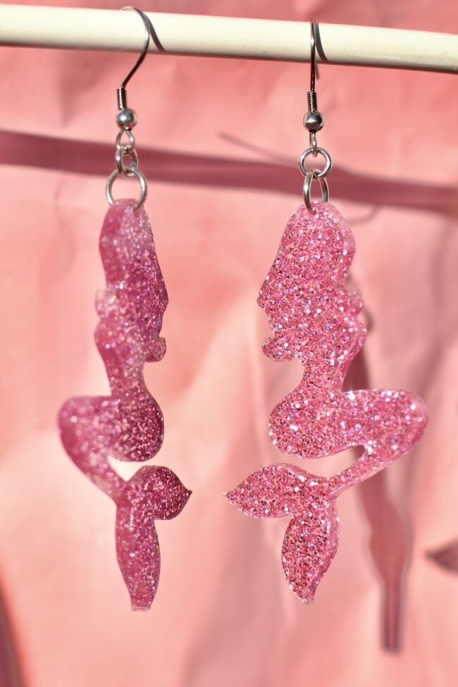 Vaaleanpunaiset Glitter Merenneito Korvakorut titiMadam Vaaleanpunaiset Glitter Merenneito Korvakorut titiMadam