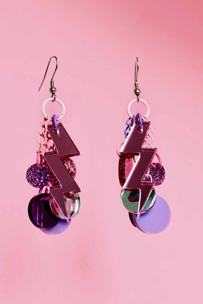 DOP Lightning Salama Lilac Glitter Korvakorut titiMadam DOP Lightning Salama Lilac Glitter Korvakorut titiMadam