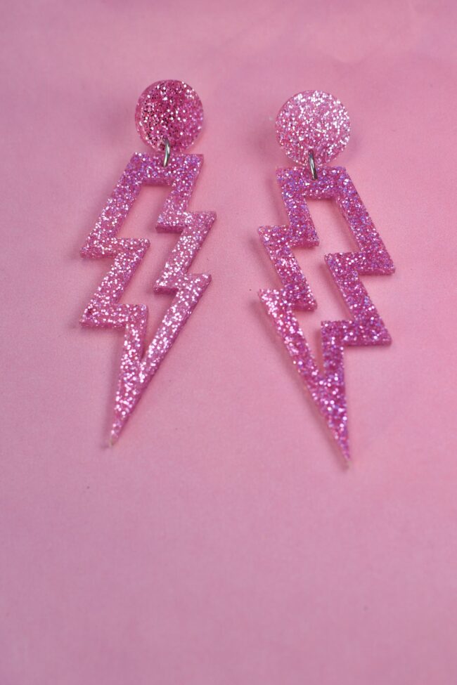 Isot Glitter Salama Korvakorut Vaaleanpunainen Tappikiinnitys Isot Glitter Salama Korvakorut Vaaleanpunainen Tappikiinnitys titiMadam Jewelry