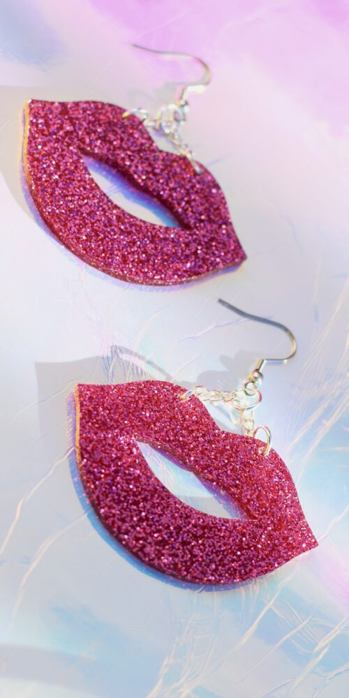 Isot Glitter Huulet pinkit näyttävät korvakorut titiMadam Jewelry