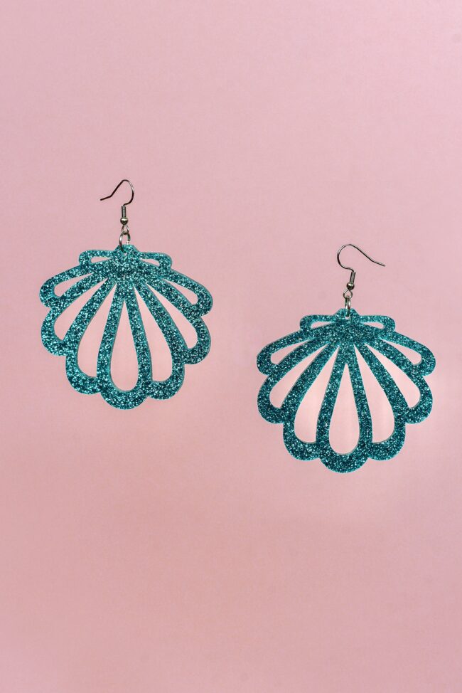 Isot Glitter Simpukka Jade Korvakorut titiMadam Isot Glitter Simpukka Jade Korvakorut titiMadam