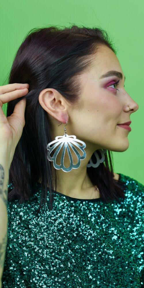 Isot Hopeiset Simpukka Korvakorut titiMadam