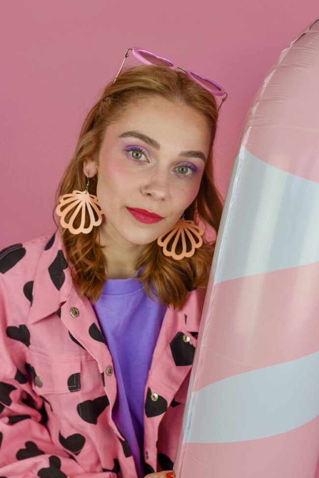 Isot persikka Simpukka korvakorut titiMadam Isot persikka Simpukka korvakorut titiMadam