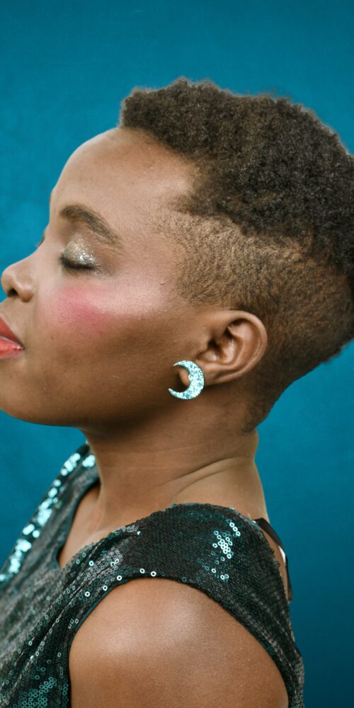 Glitter Kuu nappikorvakorut jade titiMadam