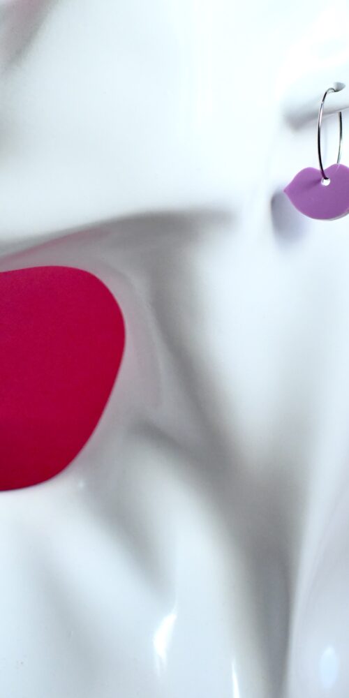 Pienet Huulet korvakorut renkaalla purkkapinkki sävy titiMadam Jewelry