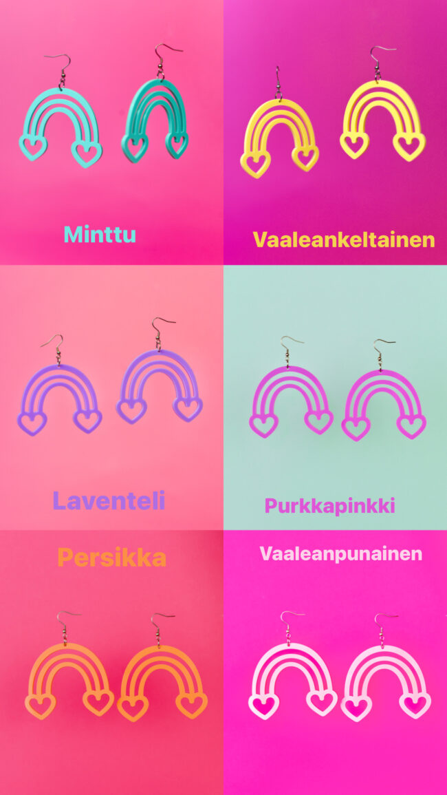 Sateenkaari statement korvakorut useita pastelli värerjä korvakorut titiMadam Sateenkaari statement korvakorut useita pastelli värerjä korvakorut titiMadam