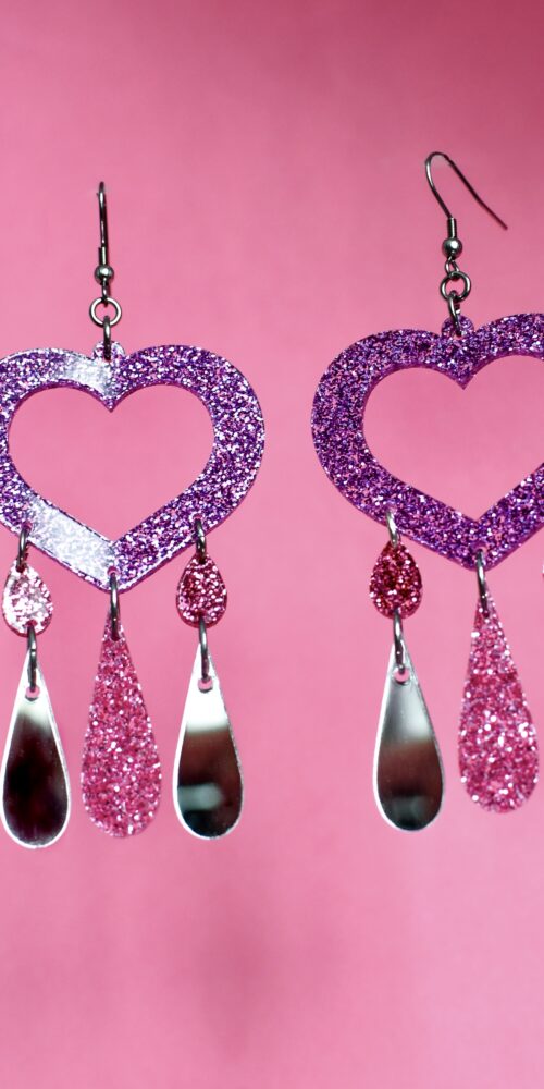 Uniikit isot Glitter Sydän Lovely korvakorut titiMadam