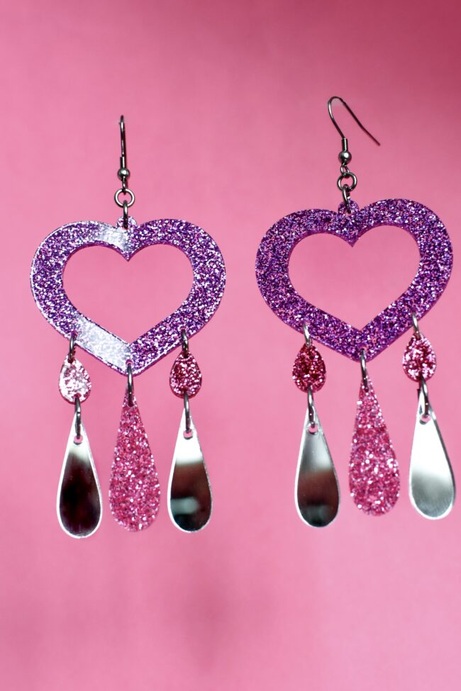 Uniikit isot Glitter Sydän Lovely korvakorut titiMadam Uniikit isot Glitter Sydän Lovely korvakorut titiMadam