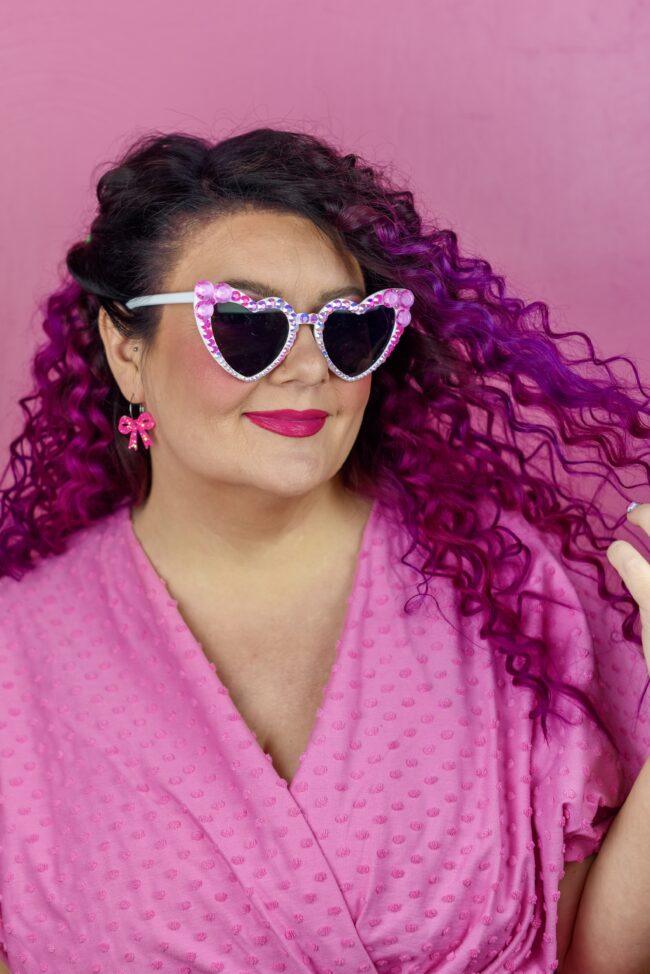 Valkoiset timanttikoristeiset aurinkolasit liila pinkki titiMadam Jewelry Valkoiset timanttikoristeiset aurinkolasit liila pinkki titiMadam Jewelry