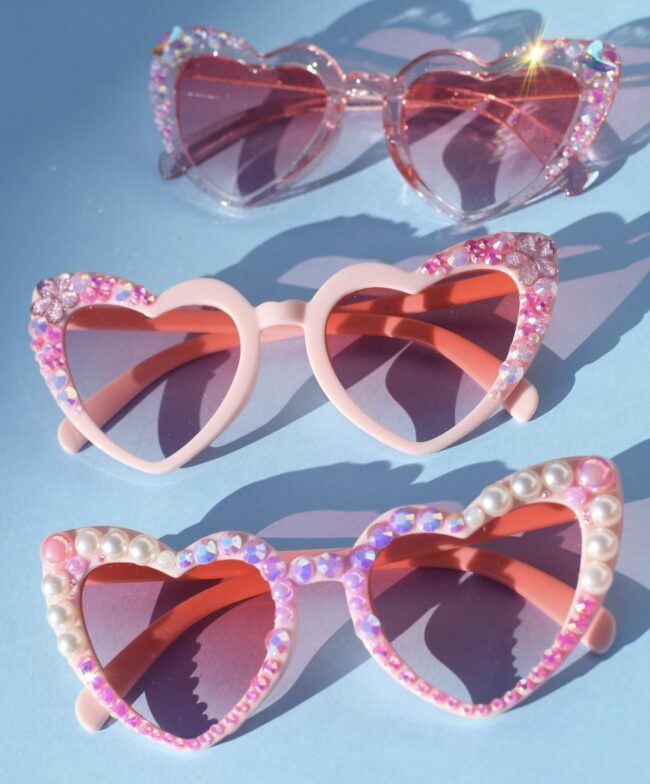 Kotimaiset sydämen malliset timanttikoristeiset aurinkolasit titiMadam Kotimaiset sydämen malliset timanttikoristeiset aurinkolasit titiMadam