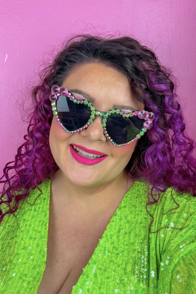 Kotimaiset sydämen muotoiset mustat timanttikoristeiset aurinkolasit titiMadam Jewelry Kotimaiset sydämen muotoiset mustat timanttikoristeiset aurinkolasit titiMadam Jewelry