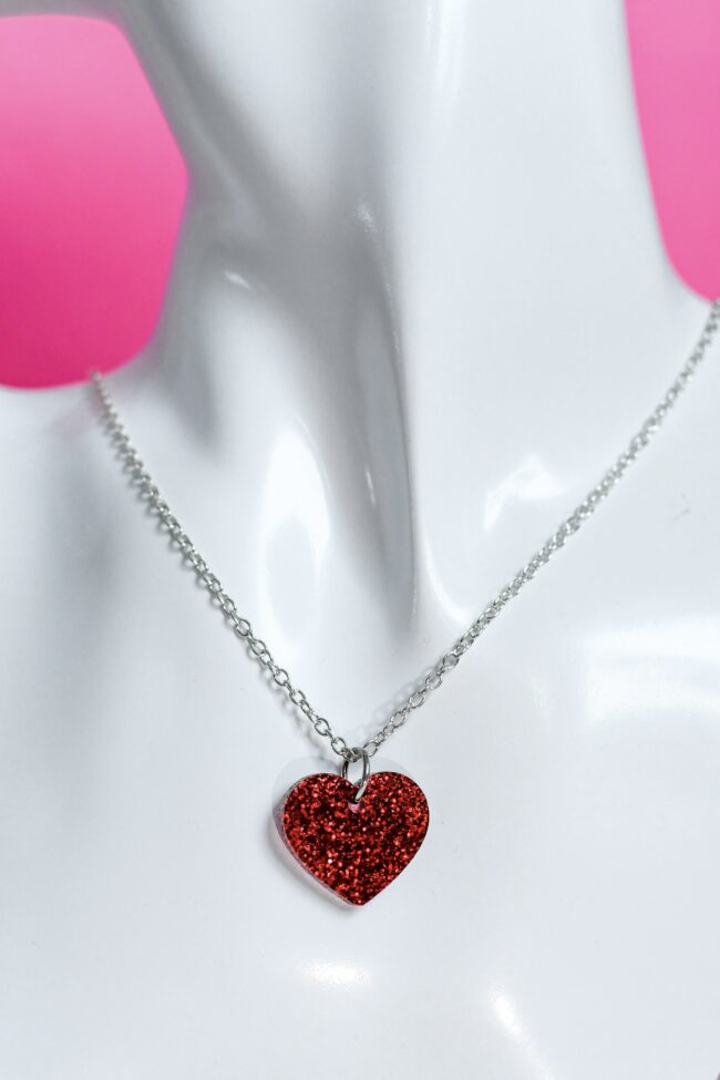 Pieni Glitter punainen Sydän Kaulakoru itiMadam Jewelry Pieni Glitter punainen Sydän Kaulakoru itiMadam Jewelry
