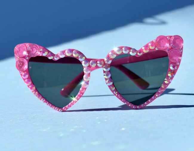 Sydämen malliset pinkit timantti aurinkolasit titiMadam 2 Sydämen malliset pinkit timantti aurinkolasit titiMadam Jewelry