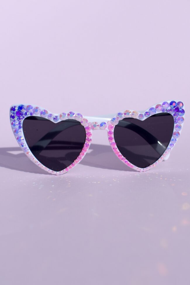 Valkoiset timanttikoristeiset aurinkolasit liila pinkki titiMadam Jewelry Valkoiset timanttikoristeiset aurinkolasit liila pinkki titiMadam Jewelry