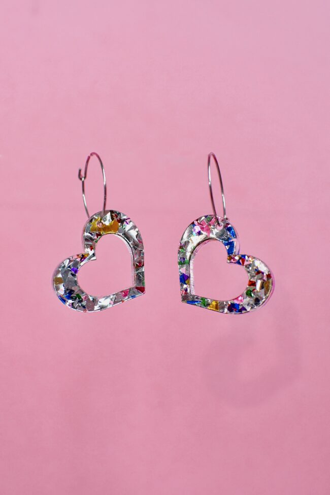 VappuSydän pienet glitterkorvakorut titiMadam VappuSydän pienet glitterkorvakorut titiMadam