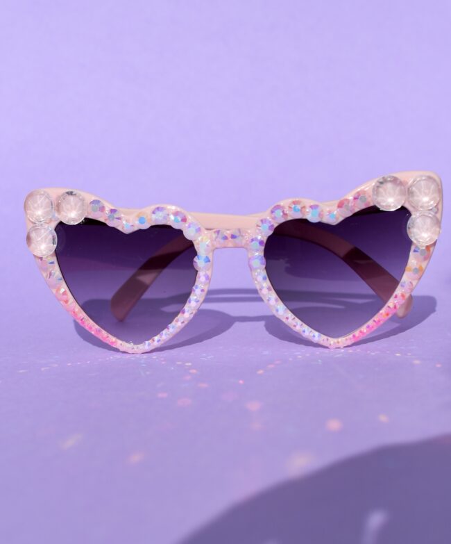 Vaaleanpunaiset sydämen muotoiset timantti aurinkolasit titiMadam Jewelry Vaaleanpunaiset sydämen muotoiset timantti aurinkolasit titiMadam Jewelry