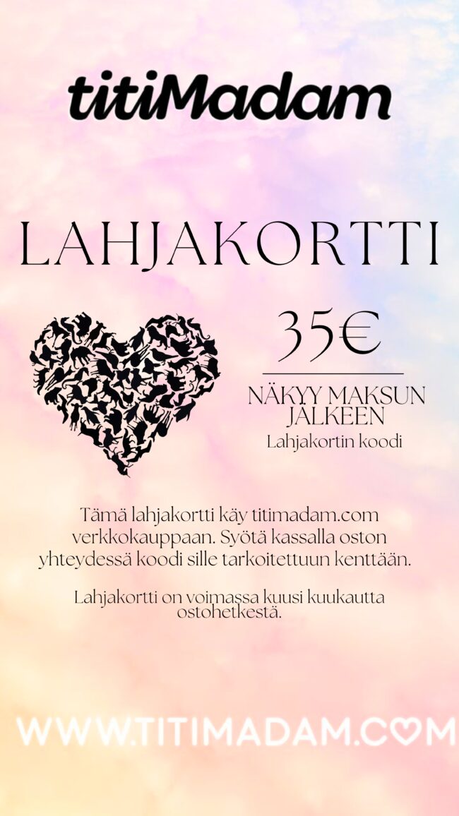 Lahjakortti Kotimaiseen titiMadam Jewelry verkkokauppaans