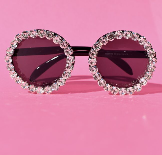 Pyöreät mustat Timantti Aurinkolasit titiMadam Pyöreät mustat Timantti Aurinkolasit titiMadam