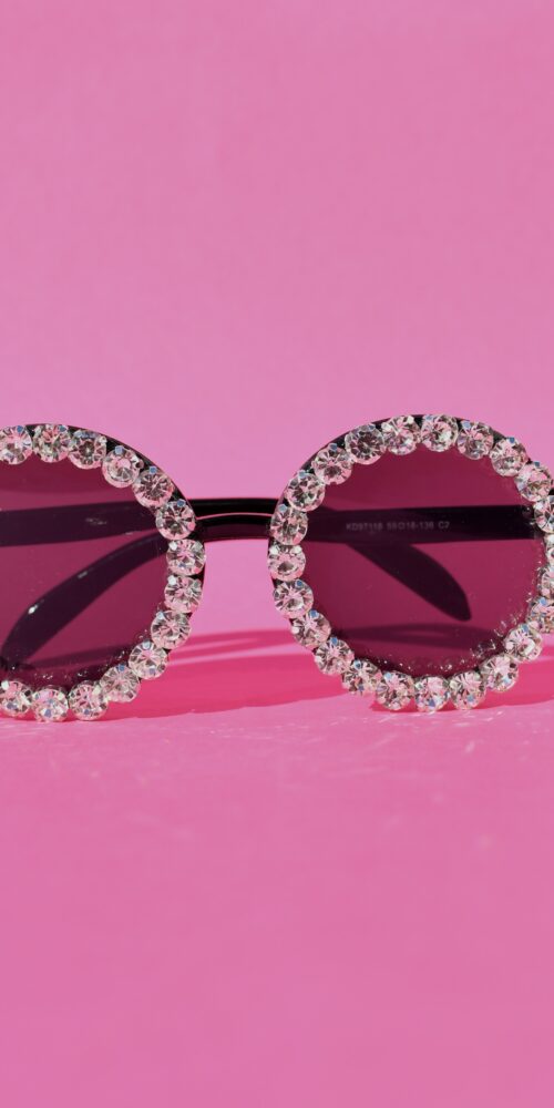 Pyöreät mustat isot Timantti Aurinkolasit titiMadam Jewelry