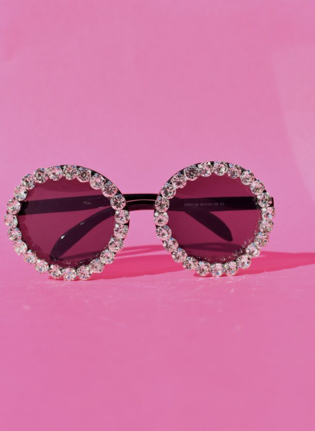 Pyöreät mustat isot Timantti Aurinkolasit titiMadam Jewelry Pyöreät mustat isot Timantti Aurinkolasit titiMadam Jewelry