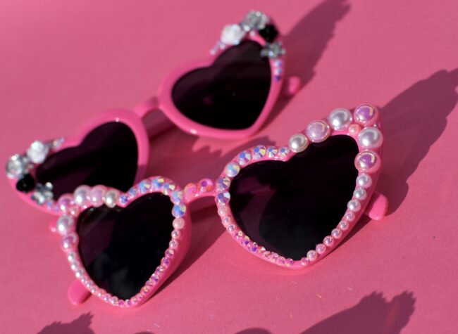 Sydämen muotoiset pinkit timantti kukka aurinkolasit titiMadam Jewelry 13 Sydämen muotoiset pinkit timantti helmi kukka aurinkolasit titiMadam Jewelry