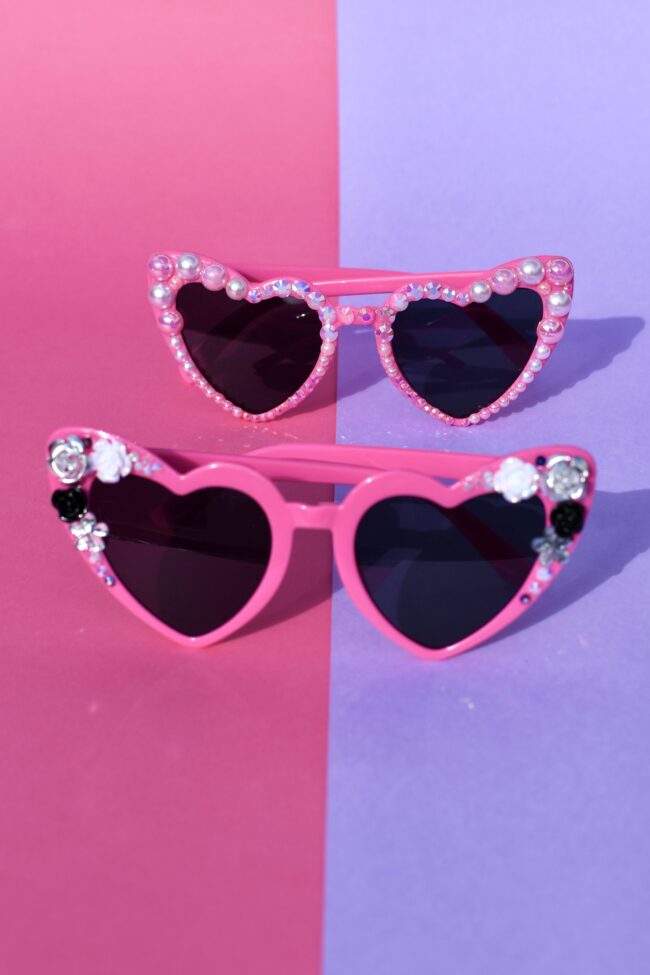 Sydämen muotoiset pinkit timantti kukka aurinkolasit titiMadam Jewelry 4 Sydämen muotoiset pinkit timantti kukka aurinkolasit titiMadam Jewelry
