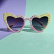 Vaaleanpunaiset sydämen muotoiset timantti aurinkolasit titiMadam Jewelry 7
