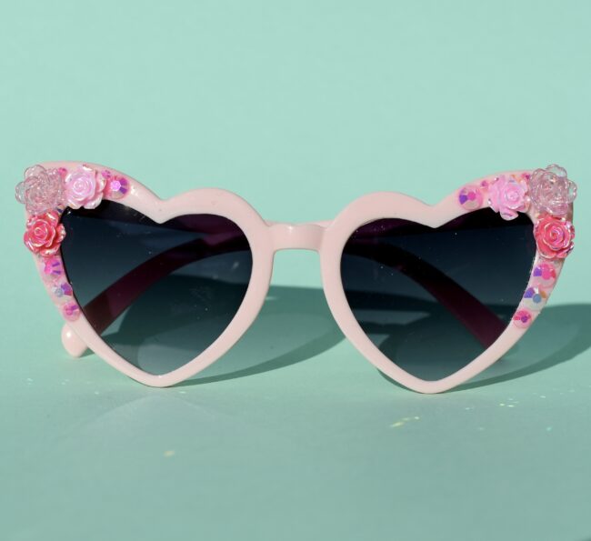 Vaaleanpunaiset sydämen muotoiset timantti kukka aurinkolasit titiMadam Jewelry 2 Vaaleanpunaiset sydämen muotoiset timantti kukka aurinkolasit titiMadam Jewelry