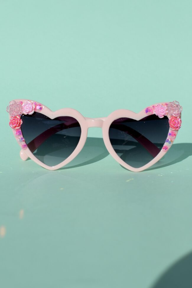 Vaaleanpunaiset sydämen muotoiset timantti kukka aurinkolasit titiMadam Jewelry Vaaleanpunaiset sydämen muotoiset timantti kukka aurinkolasit titiMadam Jewelry