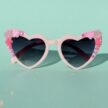 Vaaleanpunaiset sydämen muotoiset timantti kukka aurinkolasit titiMadam Jewelry