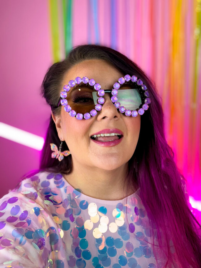 Laventelit Pyöreät isot timantti aurinkolasit titiMadam Jewelry Laventelit Pyöreät isot timantti aurinkolasit titiMadam Jewelry