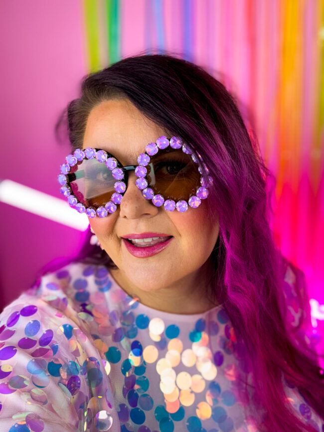 Pyöreät isot ruskeat laventelit timantti aurinkolasit titiMadam Jewelry Pyöreät isot ruskeat laventelit timantti aurinkolasit titiMadam Jewelry