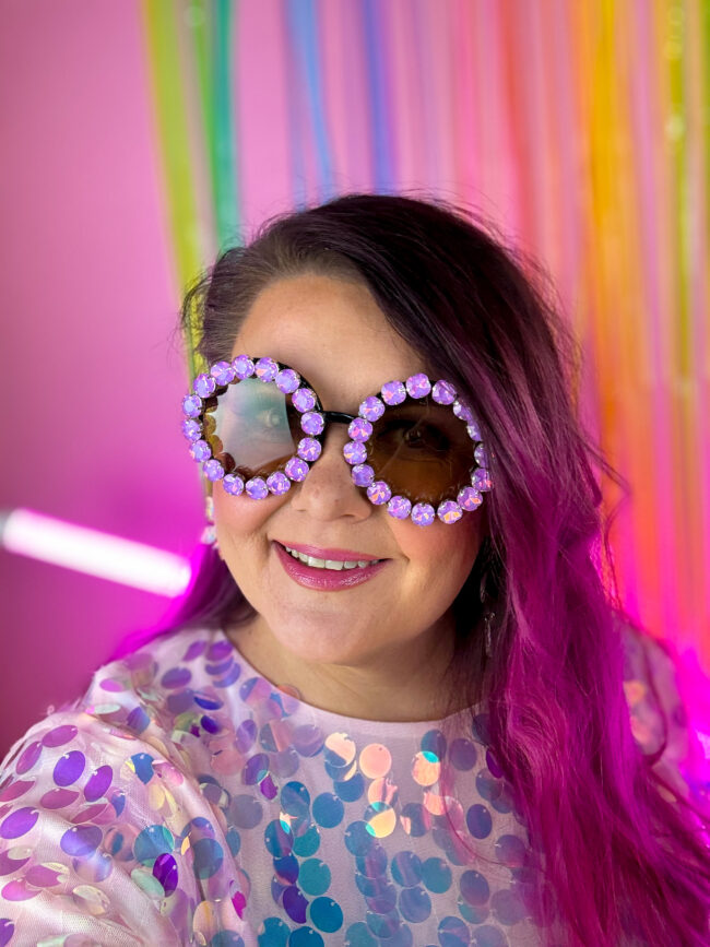 Pyöreät isot ruskeat laventelit timantti aurinkolasit titiMadam Jewelry Pyöreät isot ruskeat laventelit timantti aurinkolasit titiMadam Jewelry