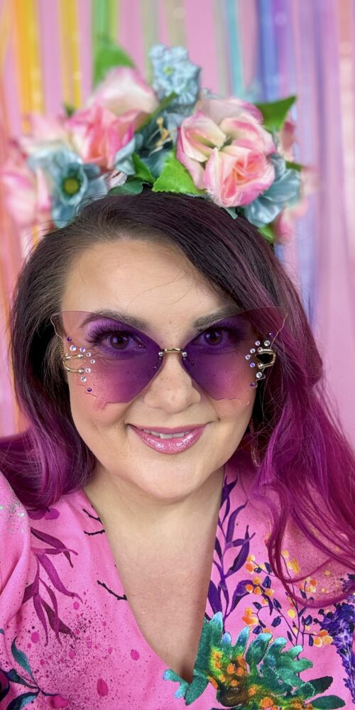 Perhonet liilat timantti aurinkolasit titiMadam