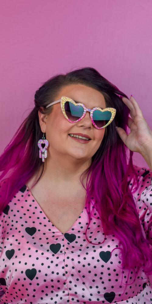 Sydämen malliset vaaleanpunaiset timantti aurinkolasit titiMadam Jewelry Sydämen malliset vaaleanpunaiset timantti aurinkolasit titiMadam Jewelry