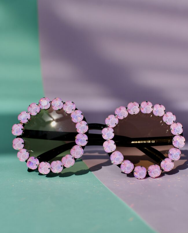 Pyöreät ruskeat isot vaaleanpunaiset Timantti Aurinkolasit titiMadam Pyöreät mustat isot vaaleanpunaiset Timantti Aurinkolasit titiMadam