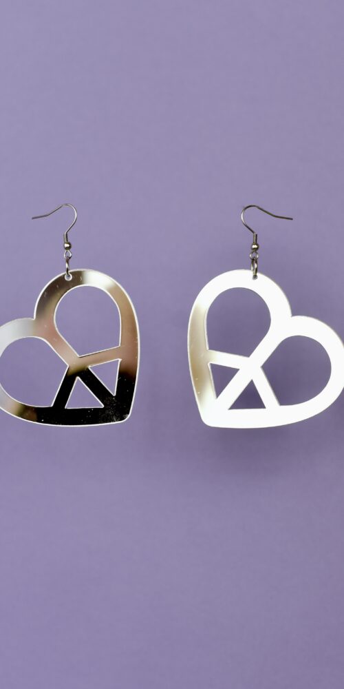 Isot Peace Korvakorut hopea peili titiMadam Jewelry