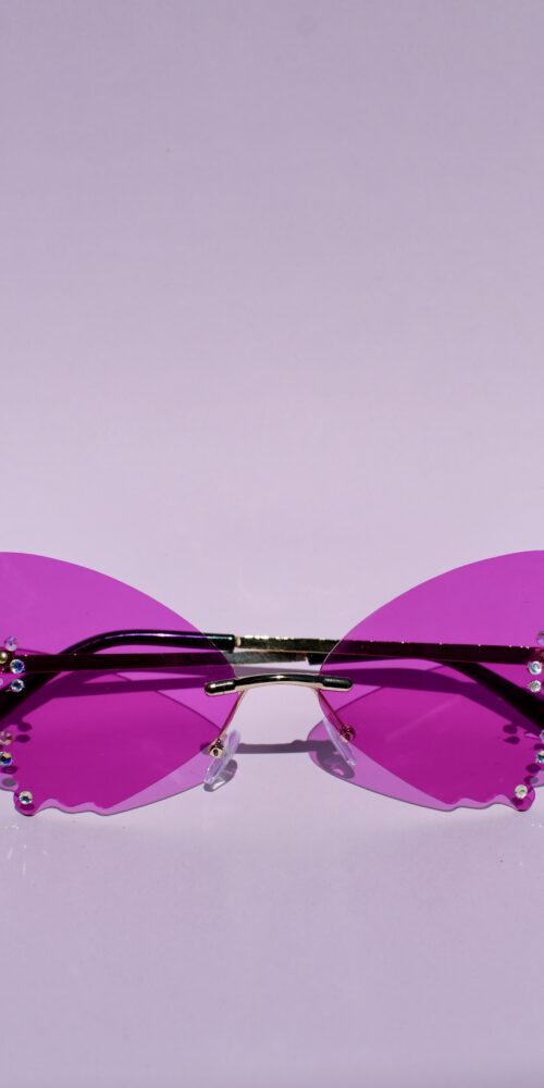 Magentat Perhosen Muotoiset Timantti Aurinkolasit titiMadam Jewelry