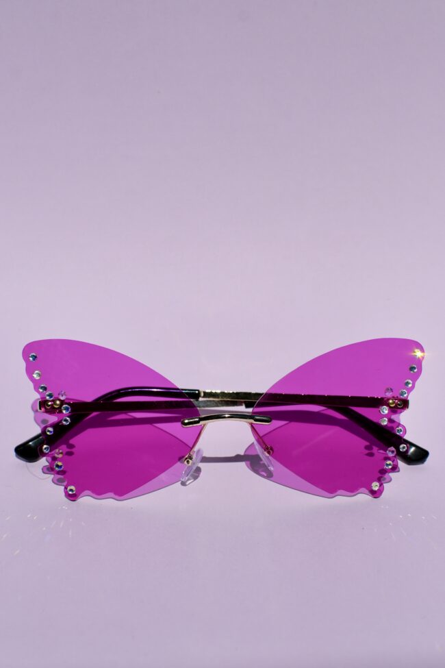 Magentat Perhosen Muotoiset Timantti Aurinkolasit titiMadam Jewelry Magentat Perhosen Muotoiset Timantti Aurinkolasit titiMadam Jewelry