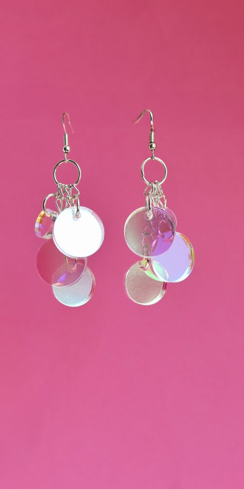 Moniosaiset pyöreät DOP Basic hologram iridescent korvakorut titiMadam Jewelry