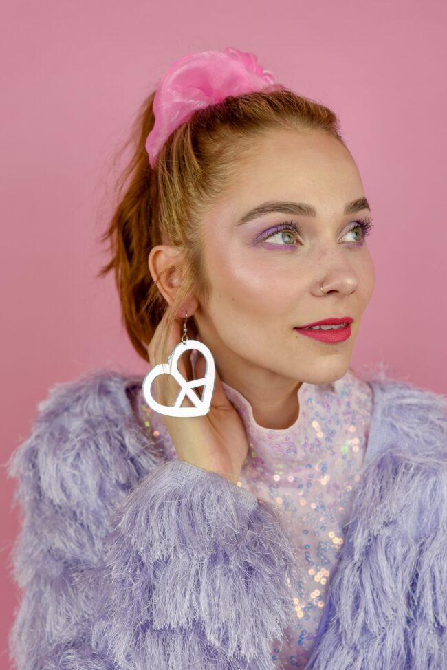 Peace Korvakorut hopea peili titiMadam Jewelry Isot Peace Korvakorut iridescent titiMadam Jewelry