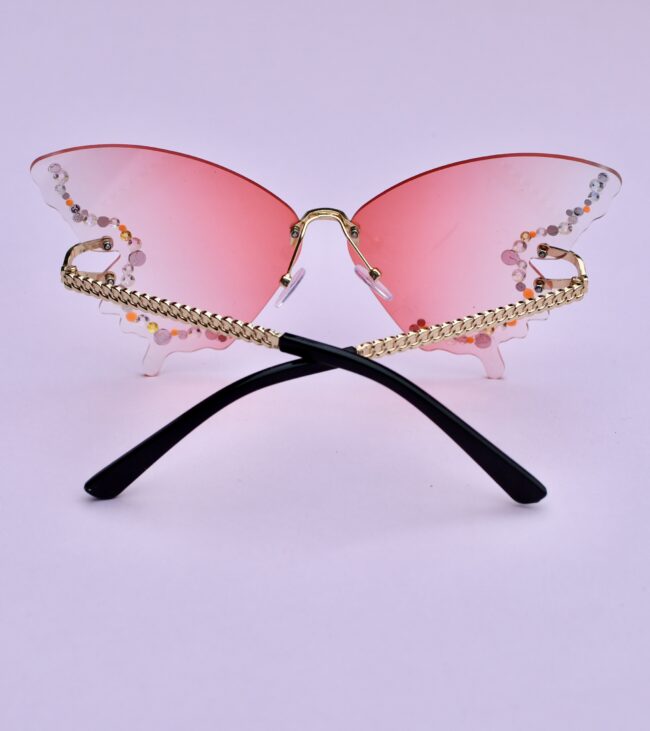 Perhosen Malliset Isot Korallit Timanttikoristeiset Aurinkolasit titiMadam Perhosen Malliset Isot Korallit Timanttikoristeiset Aurinkolasit titiMadam