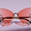 Perhosen Malliset Vaaleanpunaiset Aurinkolasit Timanttikoristeilla titiMadam Jewelry