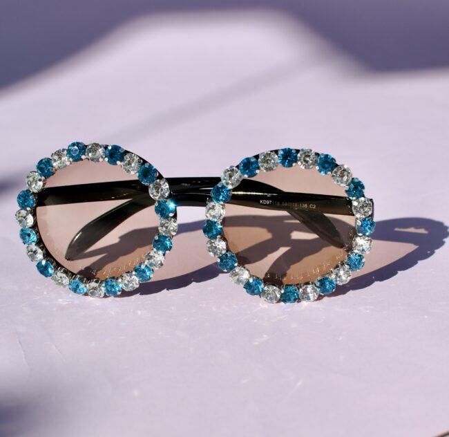 Pyöreät ruskeat turkoosit timantti Aurinkolasit titiMadam Jewelry Pyöreät ruskeat turkoosit timantti Aurinkolasit titiMadam Jewelry