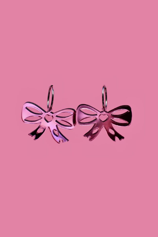 Rusetti korvakorut renkaalla pinkki peili titiMadam Jewelry Rusetti korvakorut renkaalla pinkki peili titiMadam Jewelry